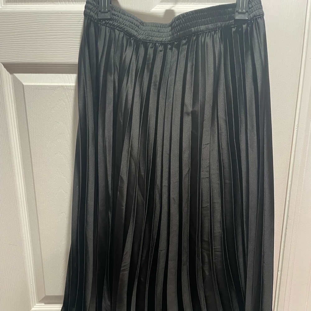 Black Flare Silk Skirt